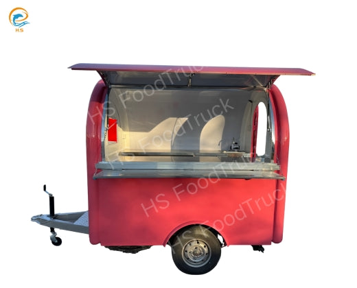 Pink towing food trailer